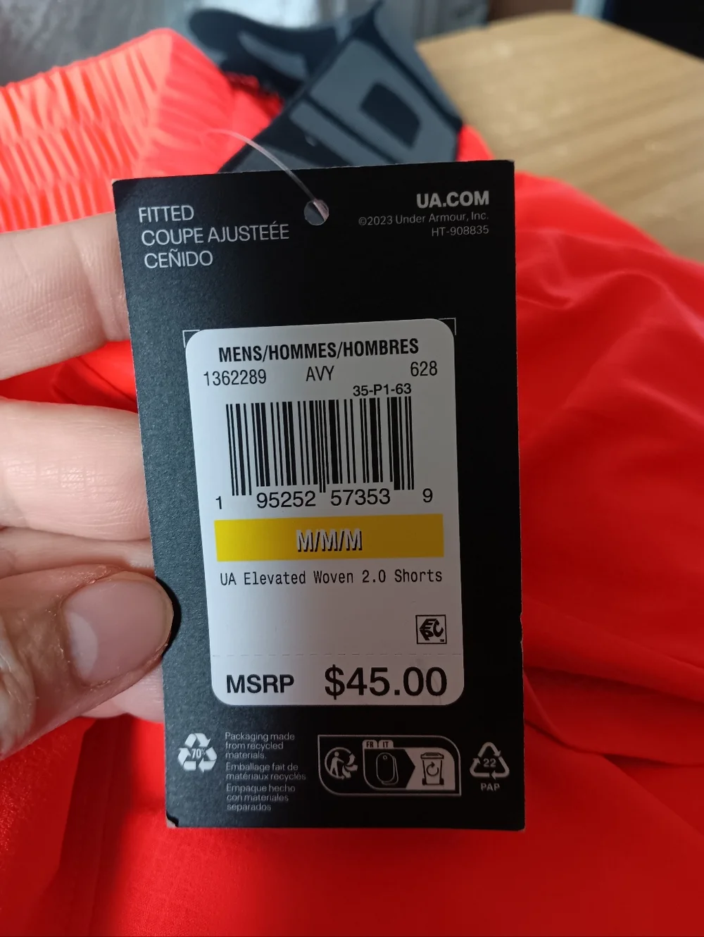 Under Armour Men's Bright Melon Athletic Shorts M NWT - Picture 5 of 5